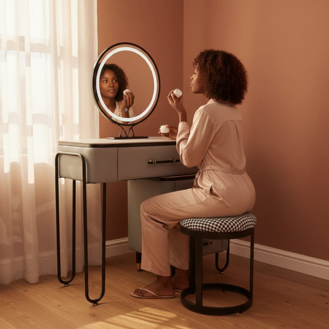 The same dressing table in use